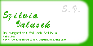 szilvia valusek business card